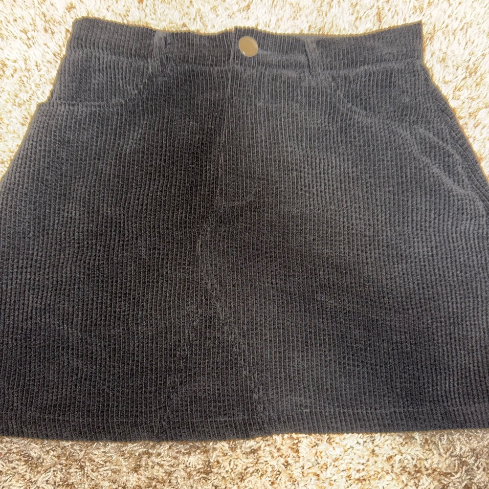 SHEIN Dark Gray Corduroy A-Line Skirt
